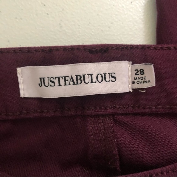 NWT! JustFab Eggplant Purple Skinny Jeans Size 28 - Picture 6 of 11
